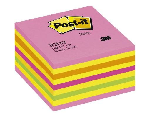 3M Post-it Würfel neon pink 1 Block à 450 Blatt, 76x76mm