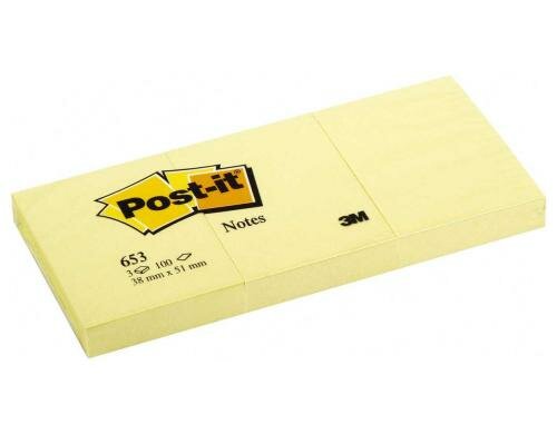 3M Post-it,Haftnotizen, gelb der Klassiker, 51x38mm, 3er Pack