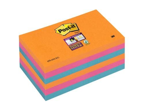3M Post-it Super Sticky Farben ElectricGlow,6 Blocks à 90 Blatt ,127x76mm