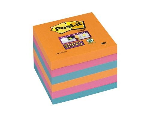 3M Post-it Super Sticky Farben ElectricGlow,6 Blocks à 90 Blatt ,76x76mm