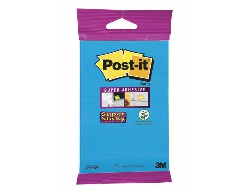 3M Post-it Super Sticky Blister blau 1 Block à 45 Blatt ,152x102mm, liniert