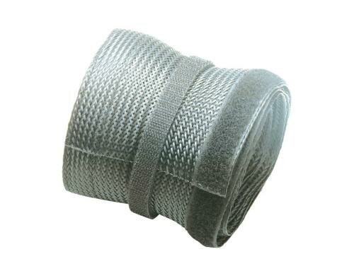 PureMounts Universal Kabelschlauch, grau 85mm Durchmesser, 1.80m lang, Polyester