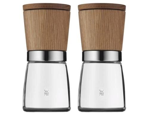 WMF Gewürzmühlen-Set 2-teilig Ceramill Nat. Holz Keramikmahlwerk, Edelstahl Crom. 18/10