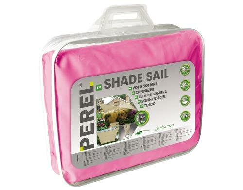 Perel Sonnensegel - Quadrat, 5x5 m, Farbe: FUCHSIA, Wasser abstossend,