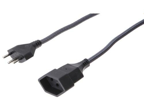 Textil-Verlängerungen MaxTex 3m, anthrazit, 3-polig, T12/T13