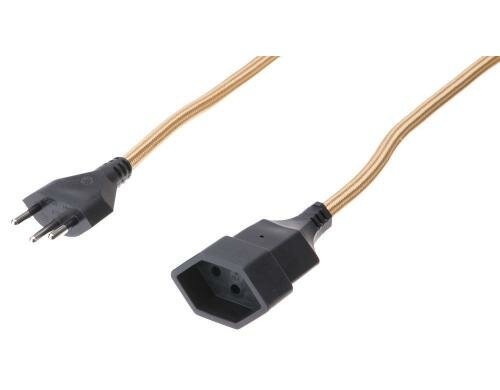 Textil-Verlängerungen MaxTex 3m, gold, 3-polig, T12/T13