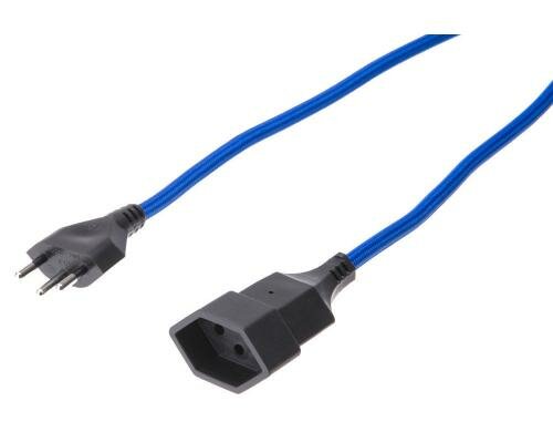 Textil-Verlängerungen MaxTex 3m, blau, 3-polig, T12/T13