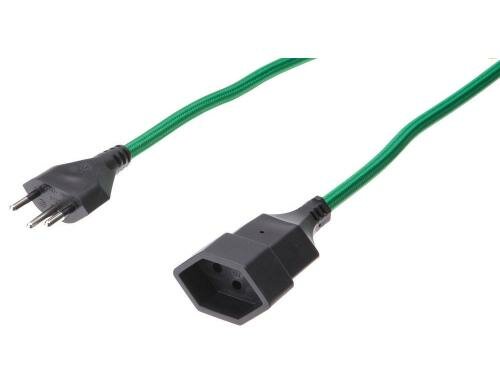 Textil-Verlängerungen MaxTex 3m, grün, 3-polig, T12/T13