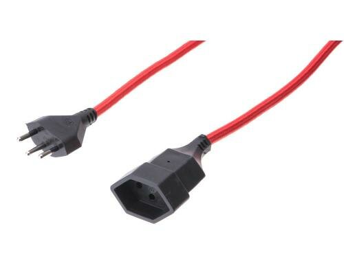 Textil-Verlängerungen MaxTex 3m, rot, 3-polig, T12/T13