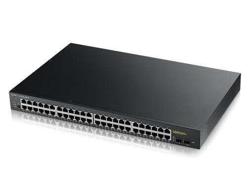 ZyXEL GS1900-48HP, 48Port-Switch, Gigabit PoE+, Rack 19, Web-managed, internes NT