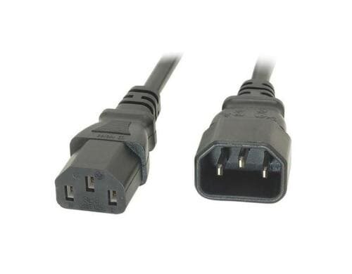 Verlängerungs-Netzkabel 230V: 1 Meter Kaltgerätestecker, schwarz