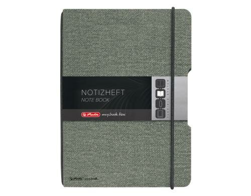 Herlitz my.book flex Leinen Notizheft A4, 40 Blatt kariert 5x5mm, schwarz