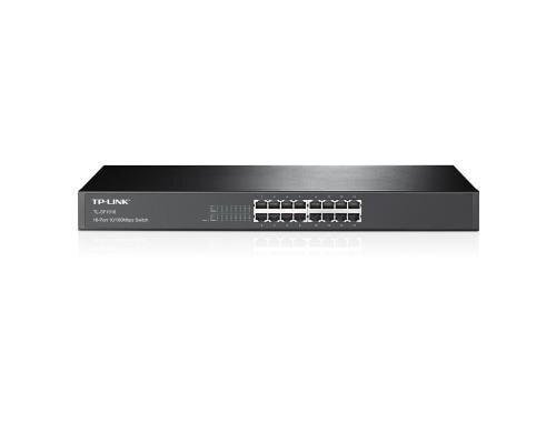 TP-Link TL-SF1016: 16Port Switch 100Mbps, Autouplink, int. NT, lüfterlos,