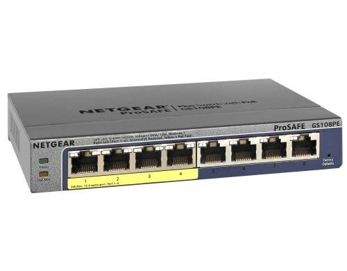 Netgear GS108PE: 8 Port Switch 8-Port Gigabit Plus Switch mit 4 PoE Ports