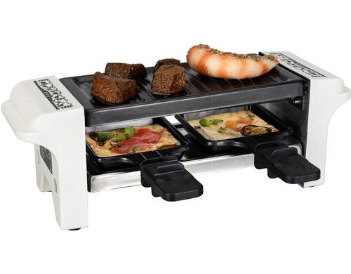 Nouvel Raclette Gerät Scherenschnitt Weiss für 2 Personen, 6 teilig