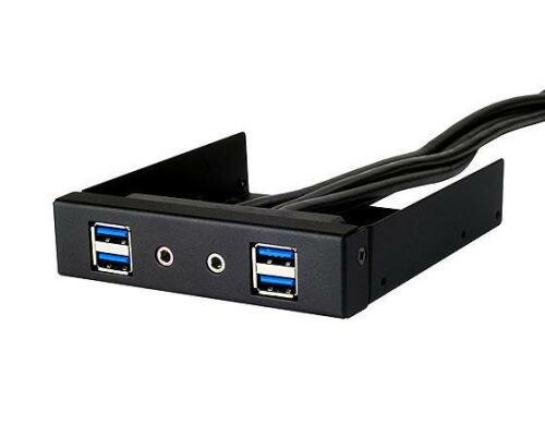 USB3 Blende, SilverStone FP32B-E 4Port, intern, schwarz, 3.5 Einschub