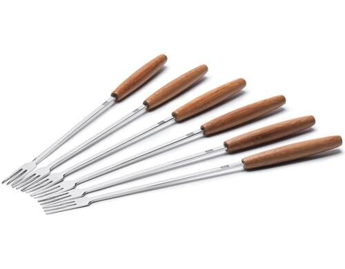 Stöckli Käsefonduegabeln mit Holzgriff Packung à 6 Stück, 29 cm lang