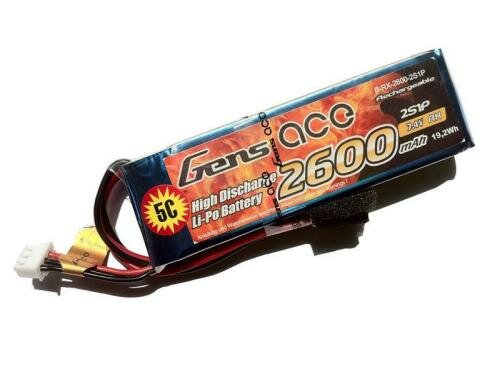 Gens LiPo-Akku 7.4V 2600mAh RX/TX 92x29x16mm 97g