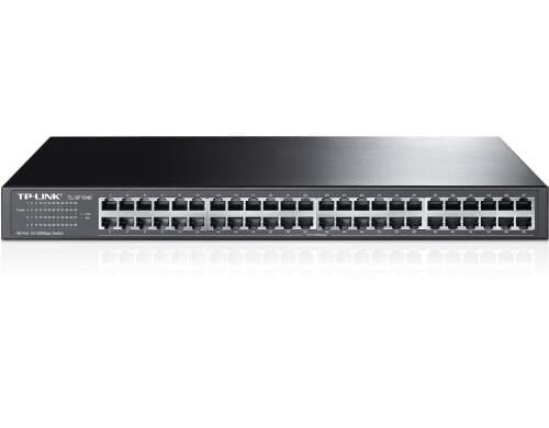 TP-Link TL-SF1048: 48Port Switch 100Mbps, Autouplink, int. NT, lüfterlos,