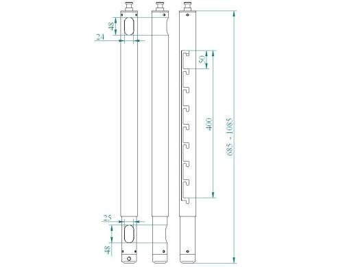 Euromet ARAKNO Verlängerungsrohr 65-105cm schwarz, 9-fach verstellbar (Teleskop)