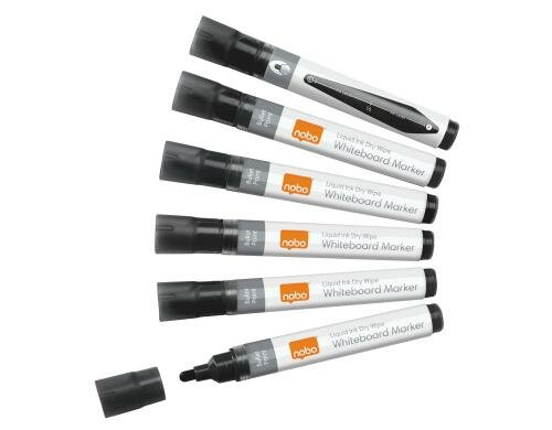 Nobo Liquid Ink Boardmarker schwarz 12 Stk., farbintensives Schriftbild,