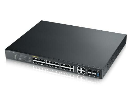 ZyXEL GS2210-24HP, 24Port, Gigabit, PoE, 4xSFP, Rack 19, full managed, int. NT