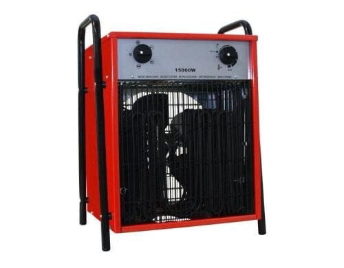 Kibernetik Heizlüfter 15 000 A, Raumthermostat, robustes Metallgehäuse, sicherheitsisolierte Traggriffe, Leistung: 15 kW, Geräuschepegel 58dba, Sicherheitsthermostat, schützt vor Überhitzung Farbe, inkl. 1.8 m Anschlusskabel, inkl. EURO Stecker 5-polig 3