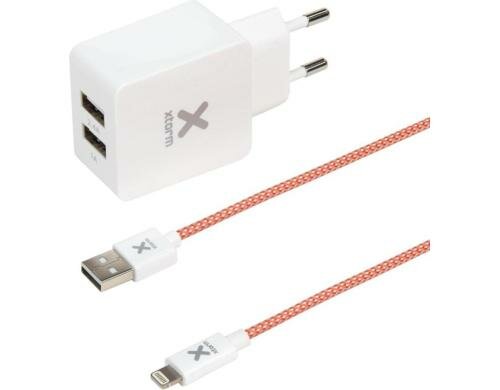 Xtorm Dual USB Charger 2.1 A, Lightning mit 2 USB Ausgängen