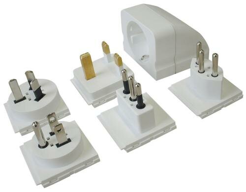 STEKO EURO Multi Adapter SET T23 3-polig weiss mit 5 Steckereinsätzen