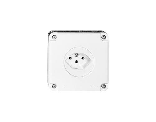 Feller EDIZIOdue Steckdose 1xT13 feucht NUPU, weiss, mt Steckklemmen