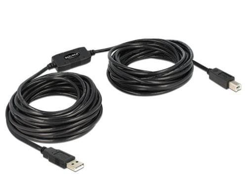 Delock USB Kabel Typ A-B,  11m, schwarz aktiv verstärkt, braucht kein Netzteil