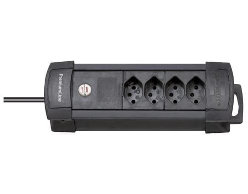 Brennenstuhl Premium-Line Steckdosenleiste 4xT13, ohne Schalter, schwarz, 5m Kabel