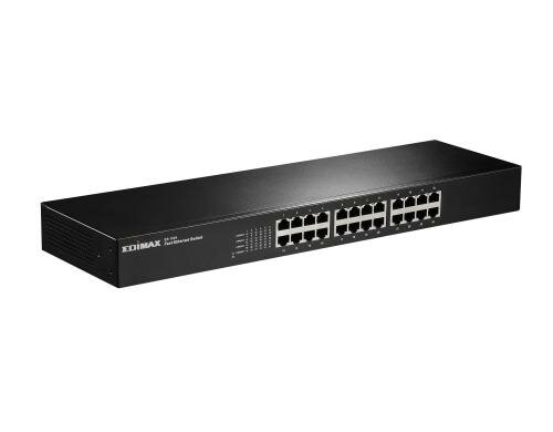 Edimax ES-1024 : 24 Port Rackmount Switch 100Mbps, Rackmontage, int. NT, lüfterlos