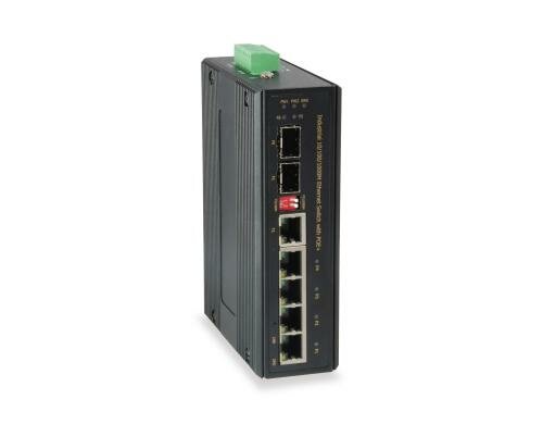 LevelOne IES-0620: 4+2Port PoE+ Switch 1000Mbit/s, 2xSFP, kein NT, lüfterlos