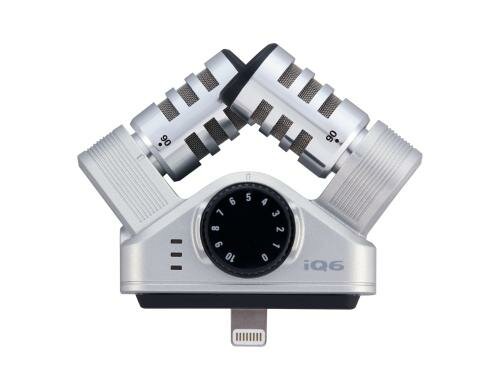 Zoom IQ6, XY Mikrofon für iOS Geräte 16Bit /48 kHz, Lightning Stecker, silber