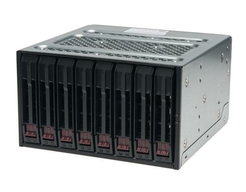 Supermicro CSE-M28SACB:SAS3/SATA3 Cage 8x 2.5 in 2x 5.25, schwarz, 40mm Fan