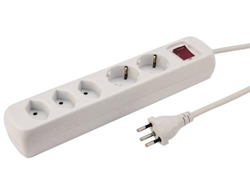 Steckdosenleiste 3xT13, 2x SchuKo 1.5m Kabel, mit Kinderschutz