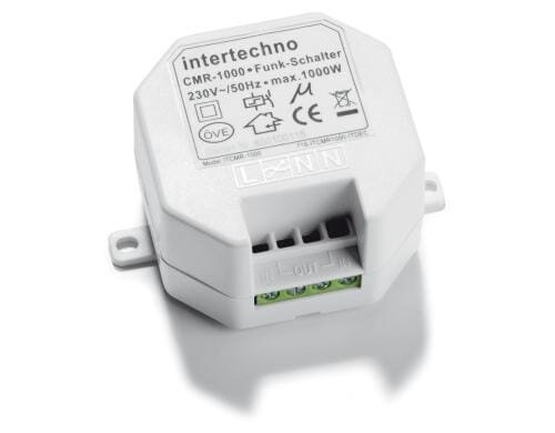 Funk-Einbauschalter CMR-1000, Ein/Aus 1000W, nur Empfänger, Auf-/Unterputz
