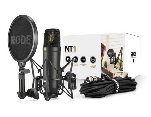 Rode NT1 Kit, Kondensator Mikrofon Niere, inkl Spinne, Popschutz, Tasche