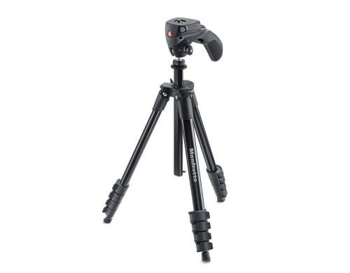 Manfrotto Stativ Compact Action schwarz inkl. Foto-Videokopf und Tasche