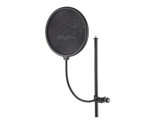 K&M 23966, Popschutz für Mikrofone Nylon, Schwanenhals, Montage an Mic Stativ