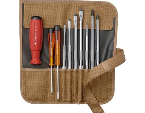 PB Rolltasche Schraubenzieher-Set PB8218 10-teilig, Swissgrip für hohe Drehmomente