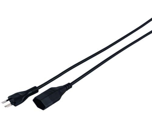 Kunststoff-Verlängerungskabel, 3m, schwarz 3-polig, T12/T13, halogenfrei