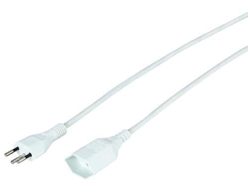 Kunststoff-Verlängerungskabel, 3m, weiss 3-polig, T12/T13, halogenfrei