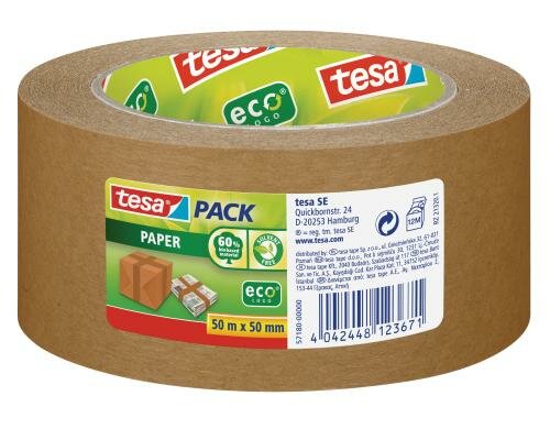 tesapack perfect&strong Paper ecoLogo Paketband, 50m x 50mm