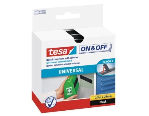 tesa On Off Klettband 2.5m x 20mm