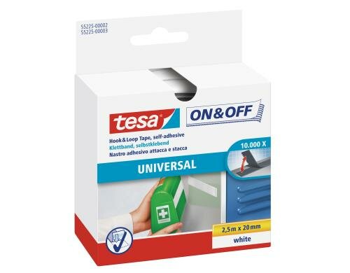 tesa On Off Klettband 2.5m x 20mm