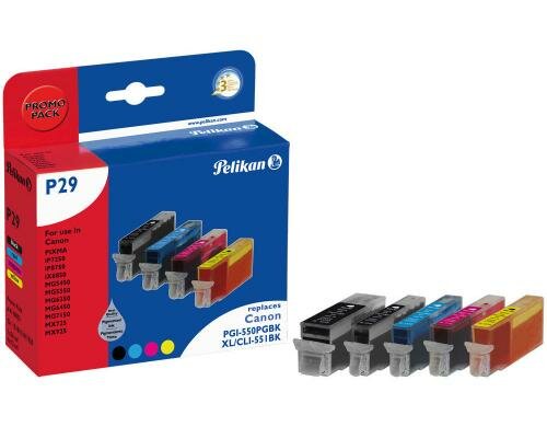 Tinte Pelikan, CLI-551 MPack+ pbl/bl/c/m/y 1x 24ml, 3 x 12 ml