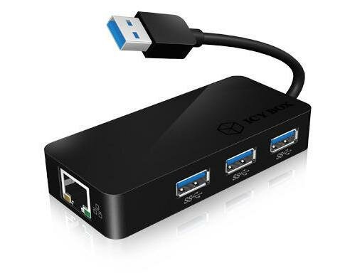 ICY BOX IB-517 USB 3.0 zu Gigabit Lan + USB verbindet Notebooks mit Gigabit Lan und USB