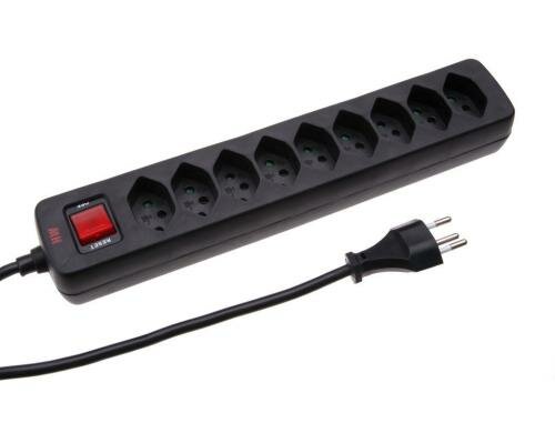 Max Hauri Steckdosenleiste Basic-Line 9xT13, schwarz, mit Reset-Schalter